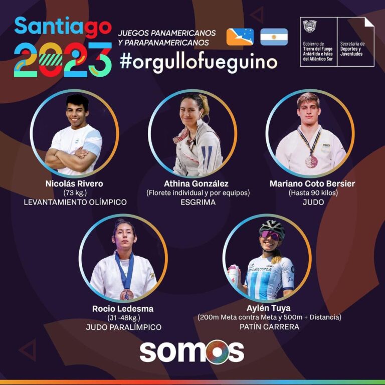 Cinco fueguinos competirán en los Juegos Panamericanos «Santiago 2023»